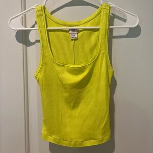 BDG square neck fitted tank top neon green small